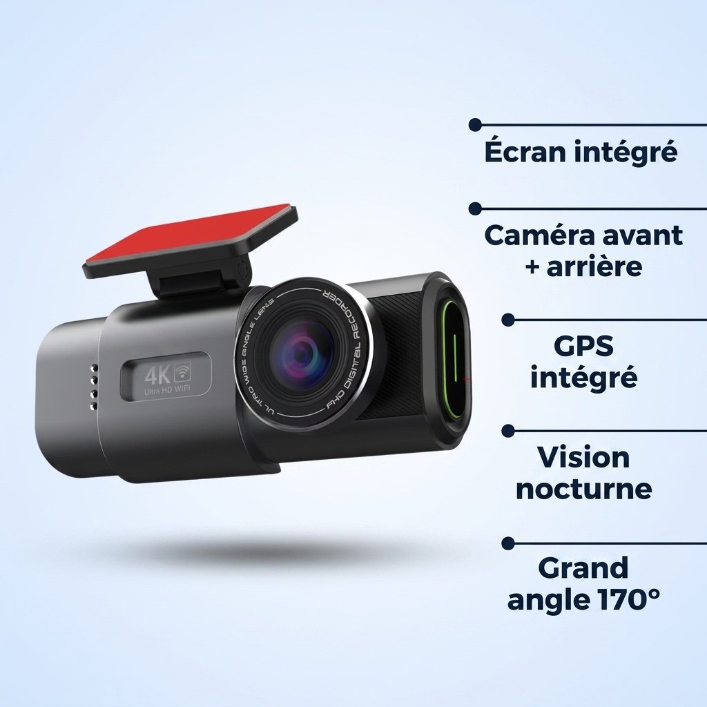 Dashcam Sentinelle Vision 4K avec écran, GPS et caméra arrière