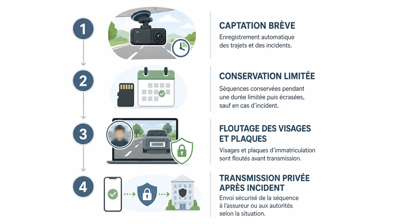 Checklist pour limiter les risques liés aux images d’une dashcam