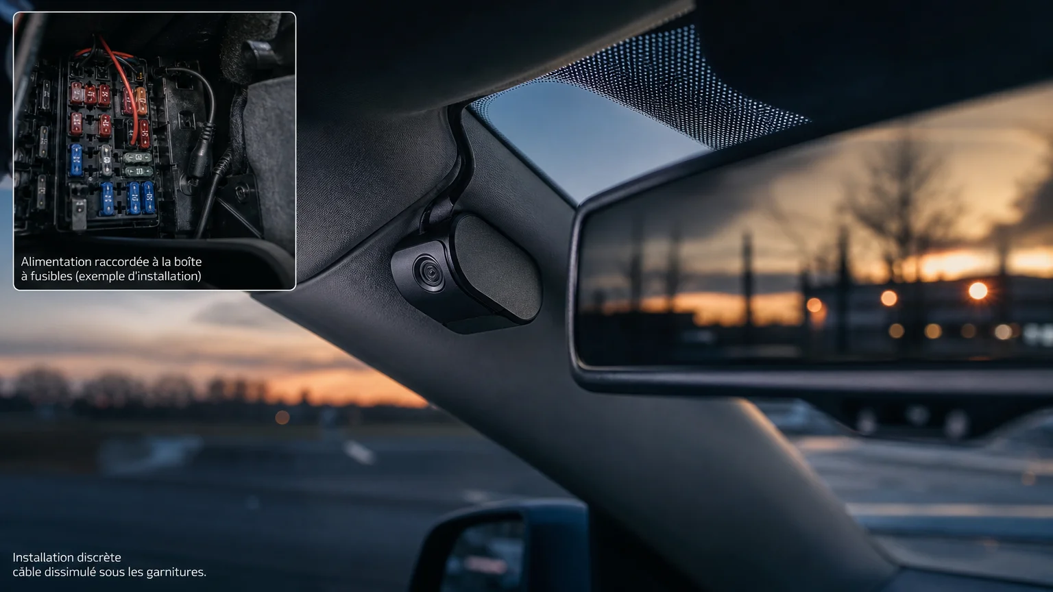 Installation discrète d’une dashcam avec alimentation permanente pour le mode parking