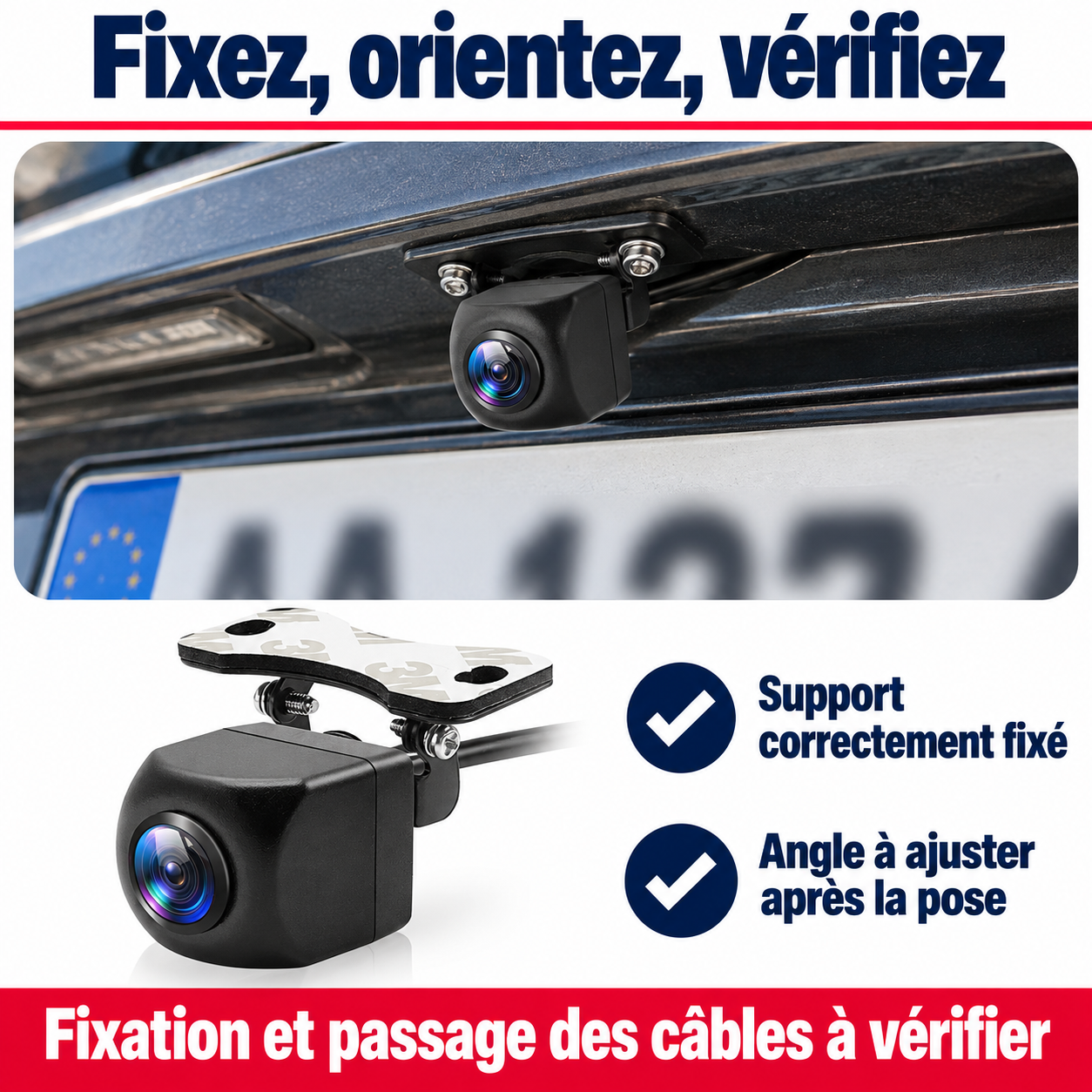 Fixez le support, puis ajustez la vue