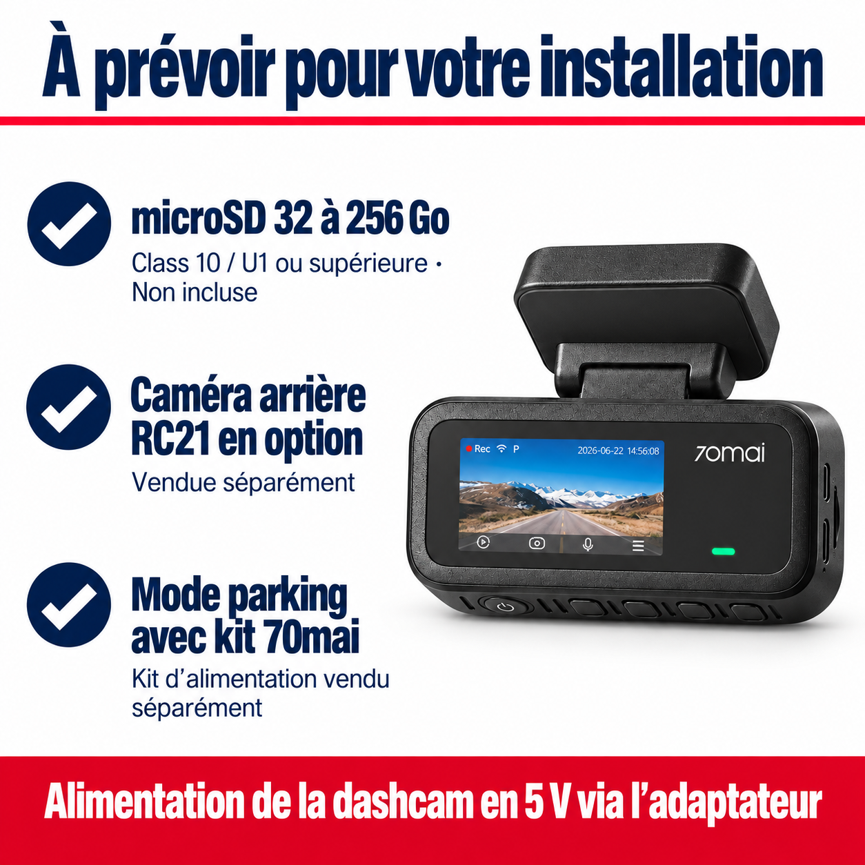 Dashcam voiture Full HD avec GPS et Wi-Fi, Sentinelle Trace