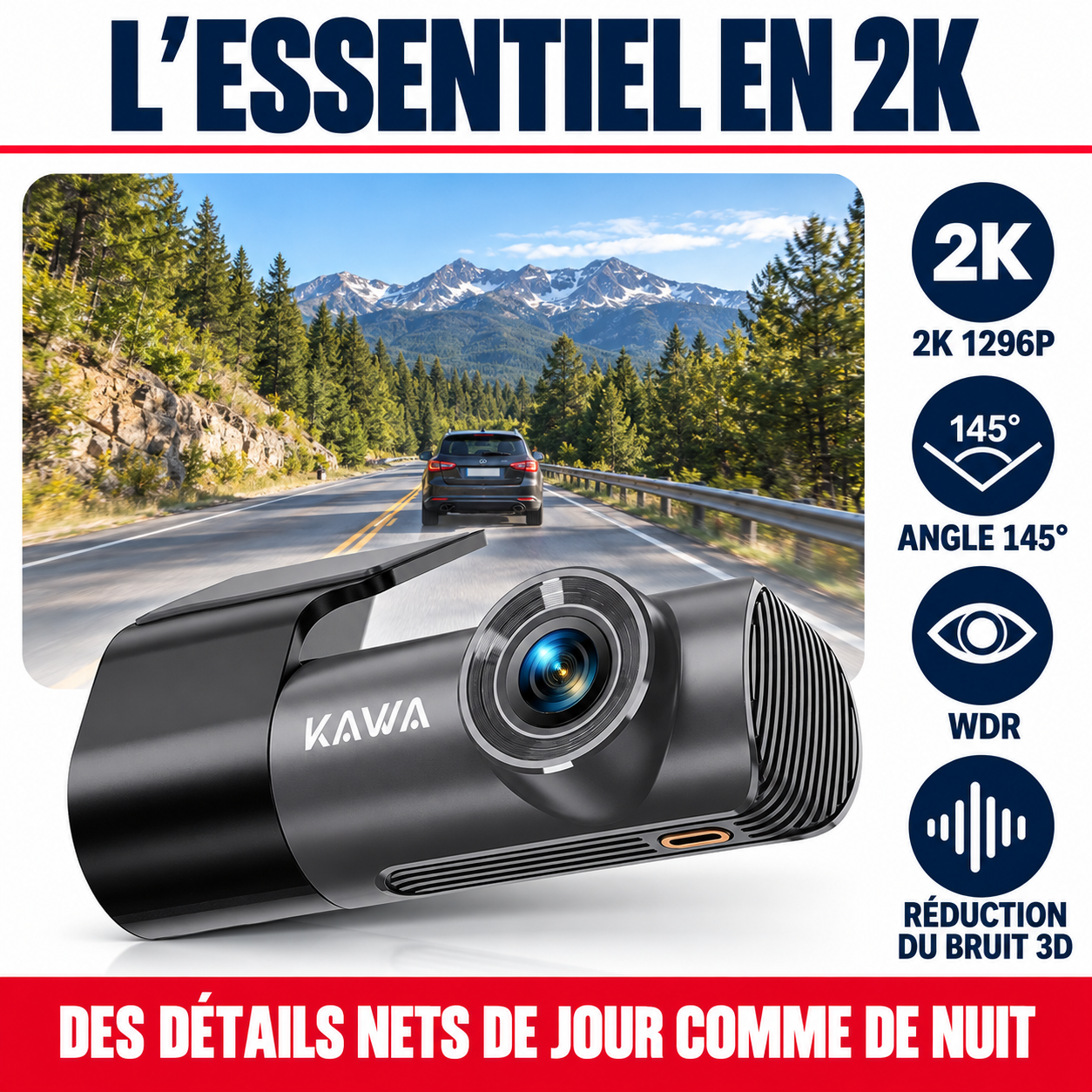 Des détails nets sur la route