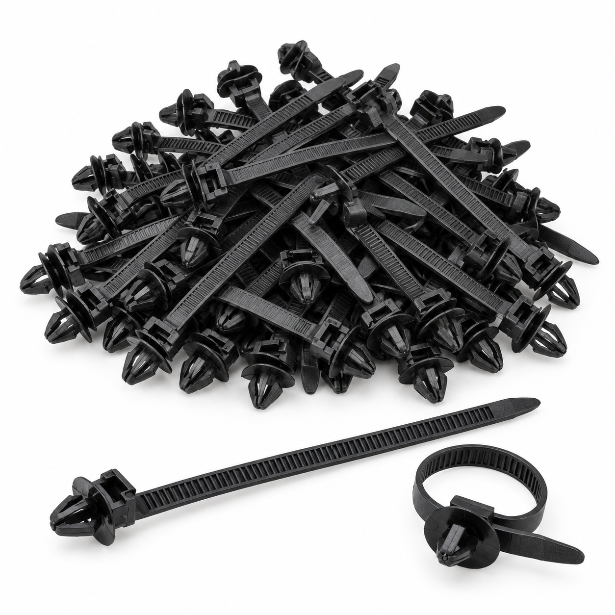 Lot de 50 colliers serre-câbles à clip poussoir automobile — lot-50