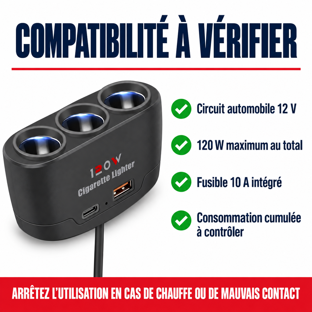 Contrôlez le circuit et la consommation