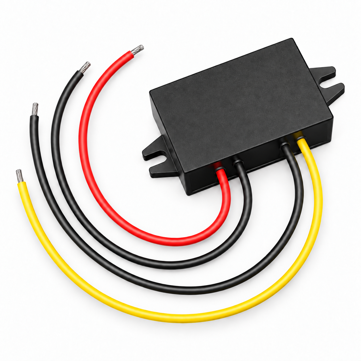 Convertisseur 24 V vers 12 V 1,5 A avec boîtier noir et quatre fils